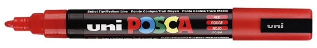 Posca PC-5M Medium Tip Verfstiften - Rood - 6 Stuks