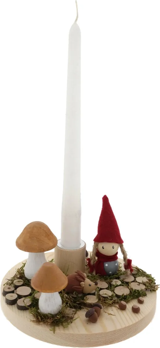 Creativ Company Houten Kandelaar 16cm - Multicolor
