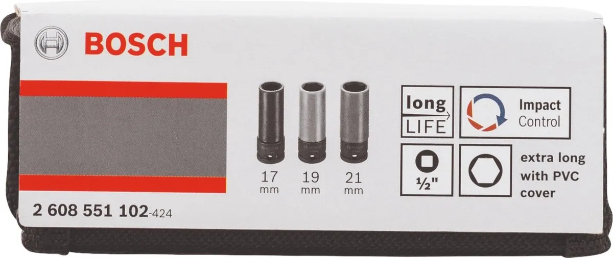 Bosch 3-delige Dopsleutelmoffenset 2608551102