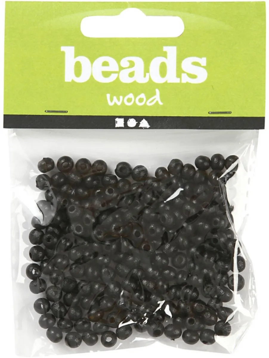 Creativ Company Houten Kralen 5mm - Zwart - 150 Stuks