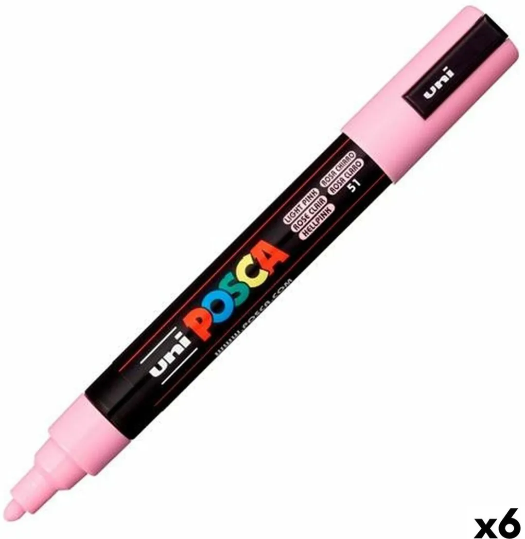 Posca PC-5M Verfstiften - Lichtroze - 6 Stuks