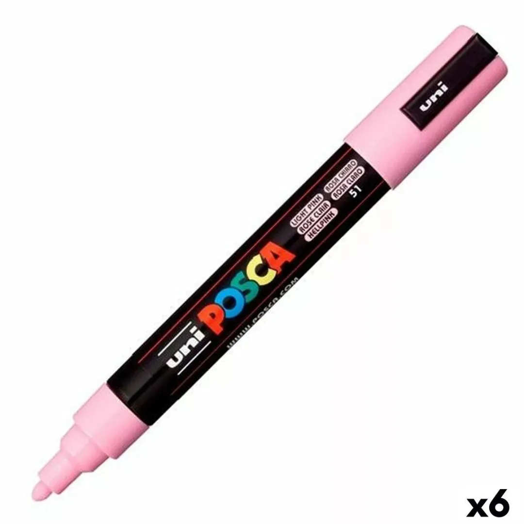Posca PC-5M Verfstiften - Lichtroze - 6 Stuks