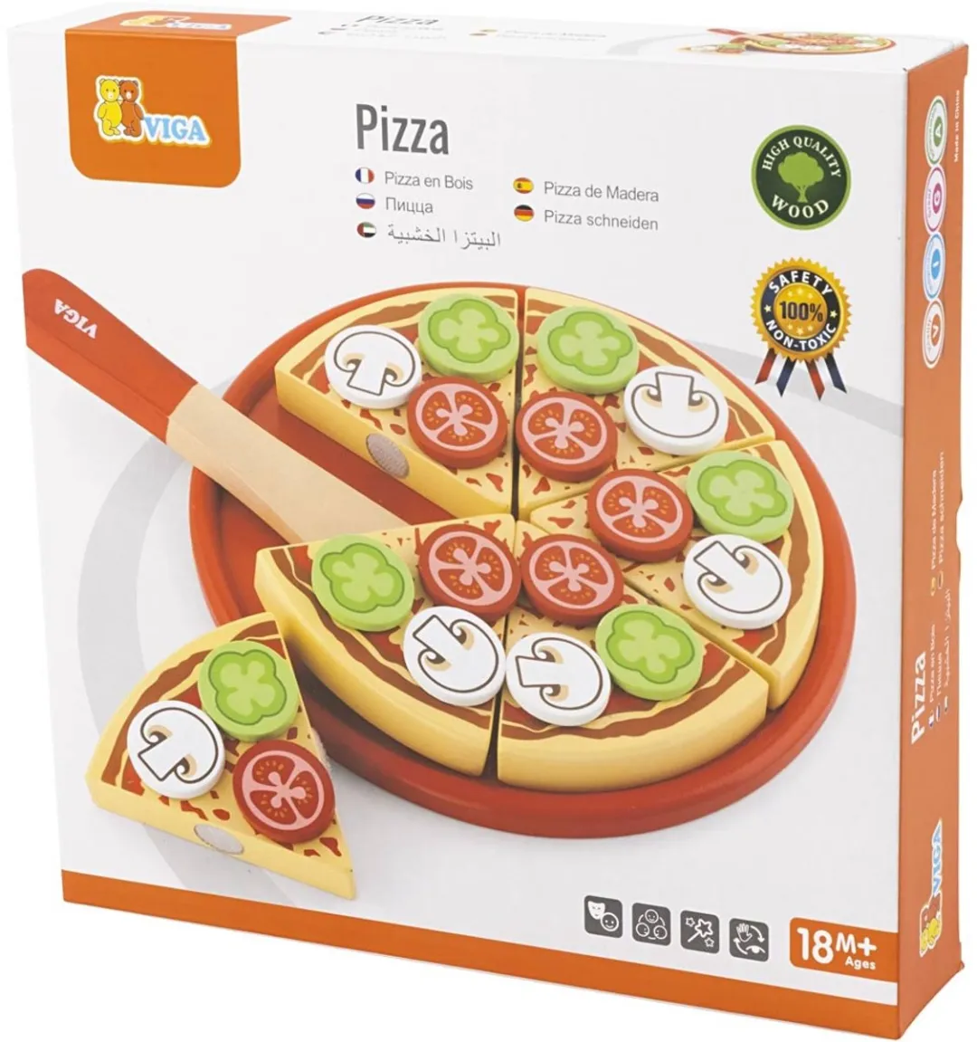 Viga Toys Pizza Snijset - Vegetarisch