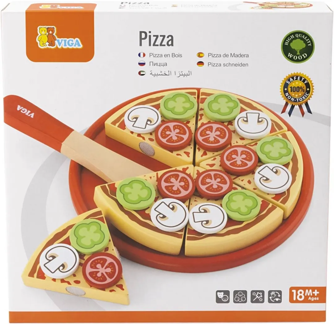 Viga Toys Pizza Snijset - Vegetarisch