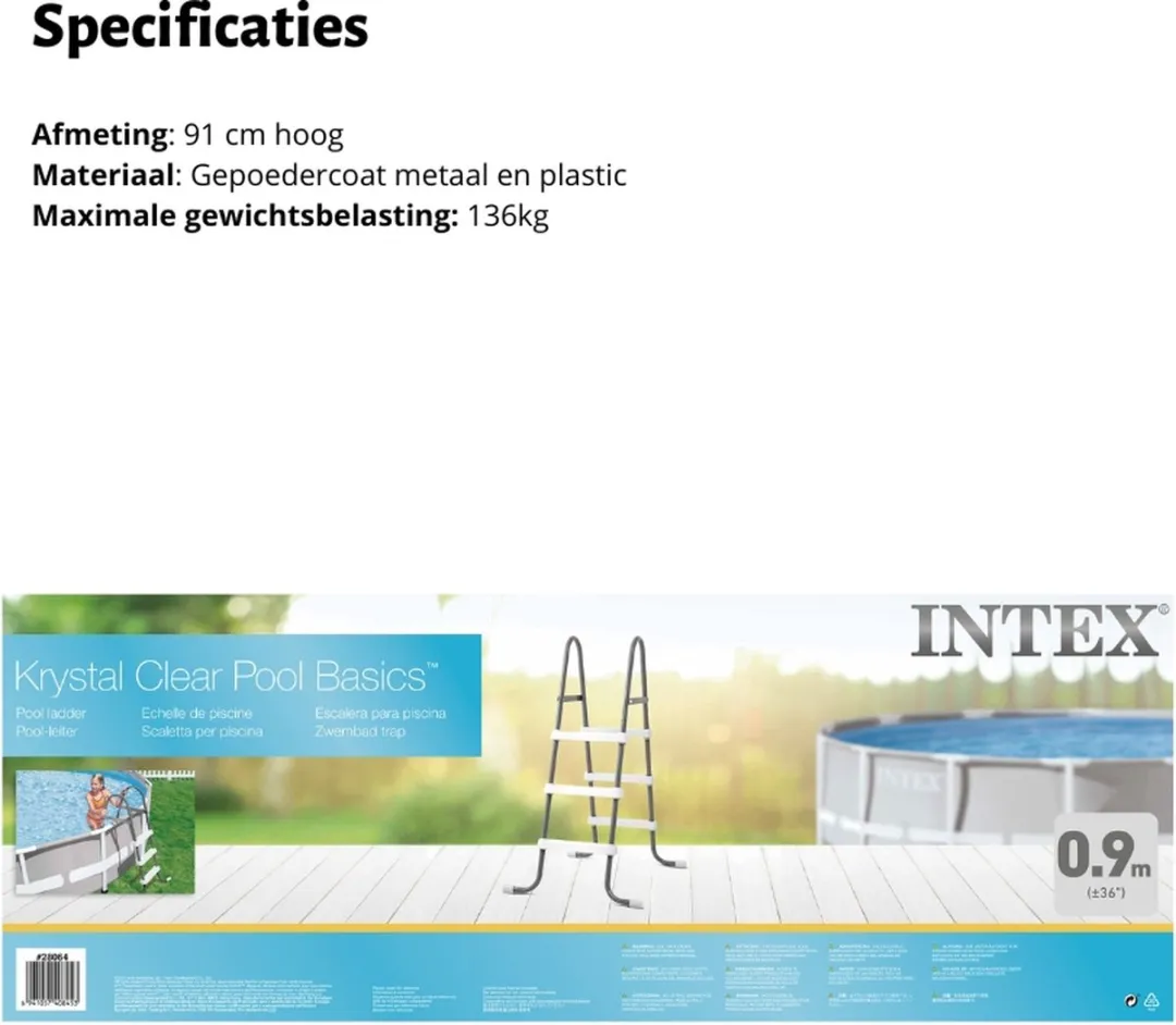 Intex 28210NP-Blauw Rond Frame Zwembad 366x76cm - Blauw