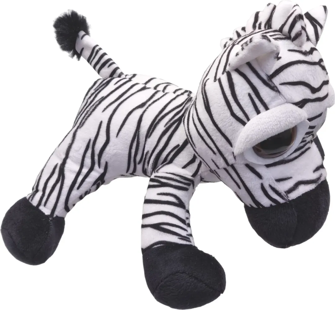Unitoys Zebra Zafira Liggend Speelgoed - 28cm - Wit/Zwart