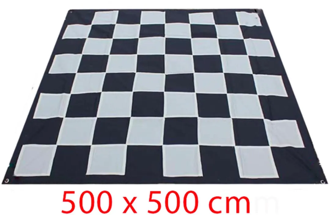 Ubergames Levensgroot Schaak/Dambord 500x500cm - Rugged Nylon