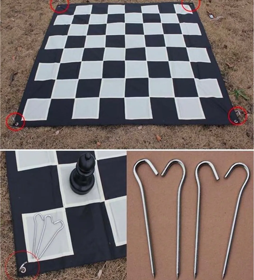 Ubergames Levensgroot Schaak/Dambord 500x500cm - Rugged Nylon
