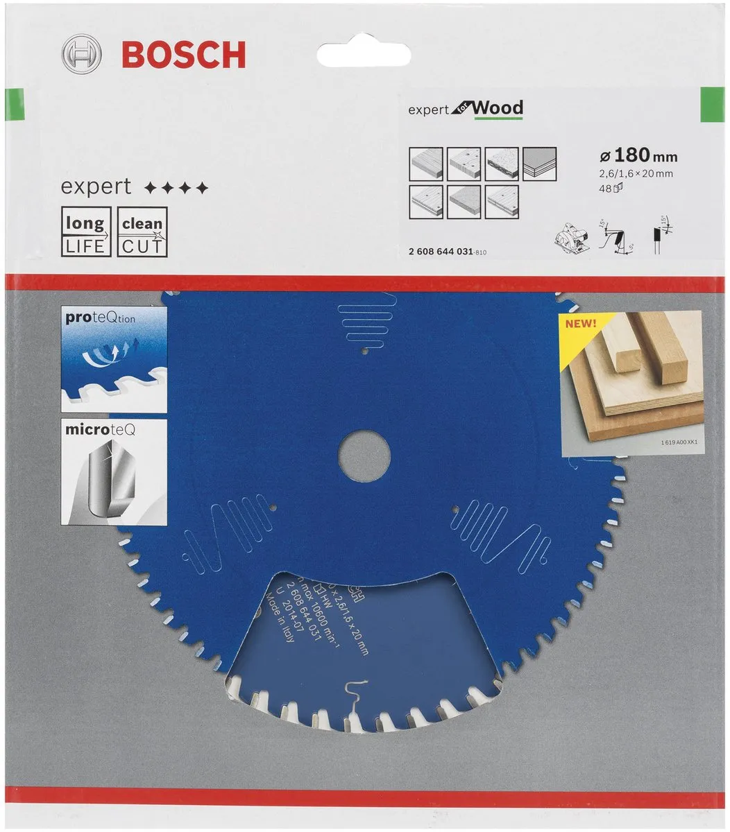 Bosch ConstructWood Cirkelzaagblad 165mm - 48 Tanden - 20mm As