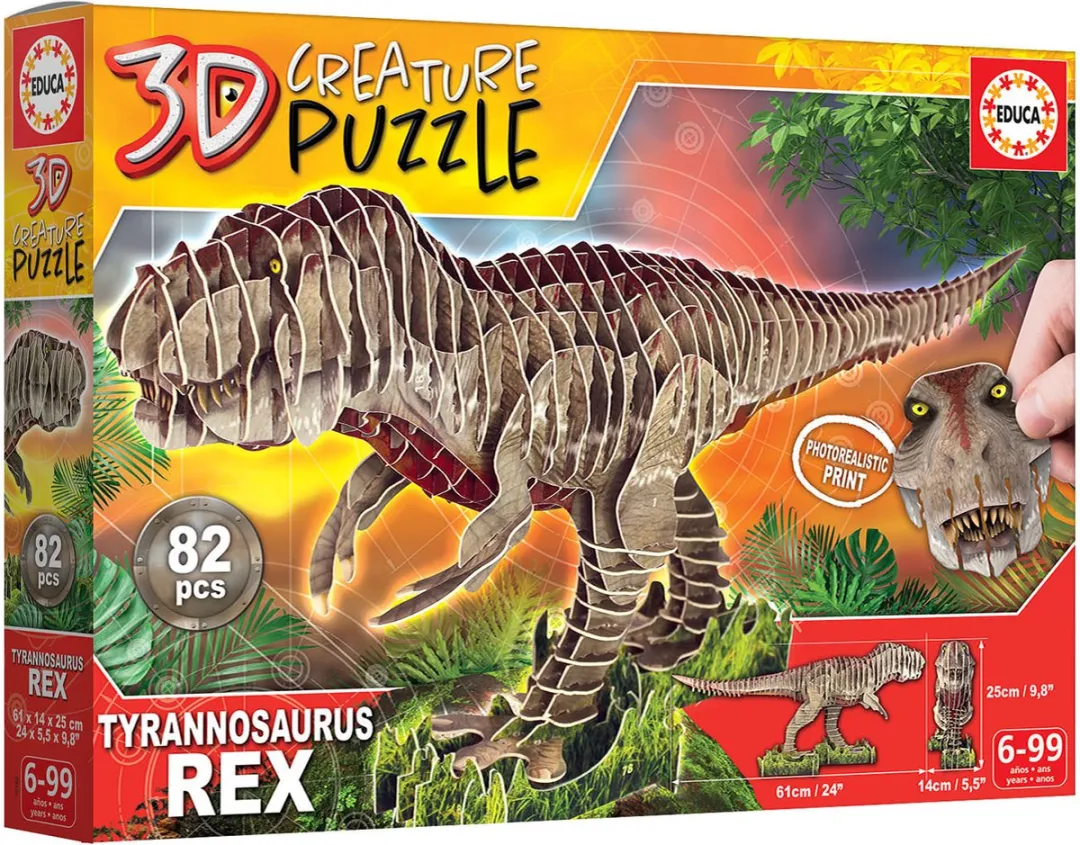 Educa 3D Puzzel T-Rex Dinosaurus ED19182 - 382 Stuks - Multicolor