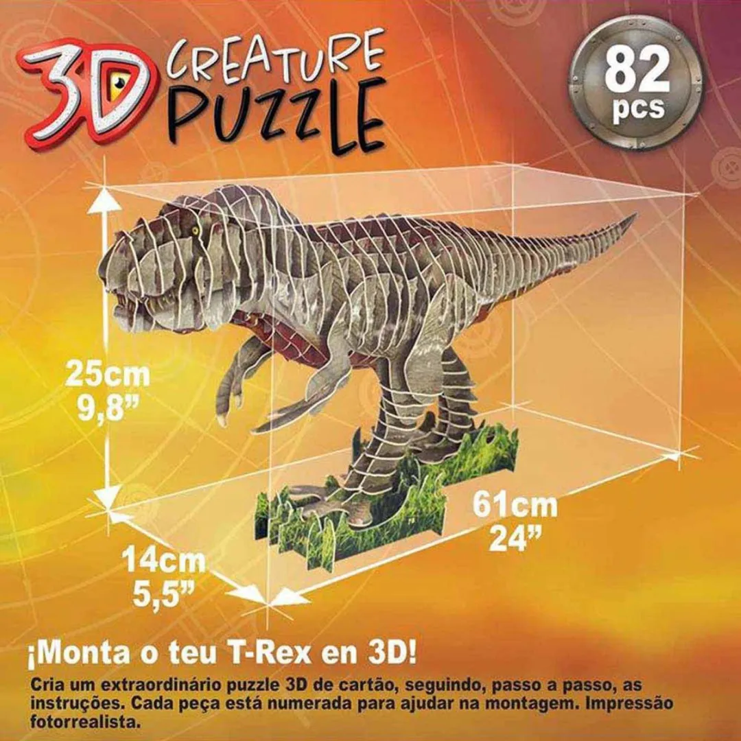 Educa 3D Puzzel T-Rex Dinosaurus ED19182 - 382 Stuks - Multicolor