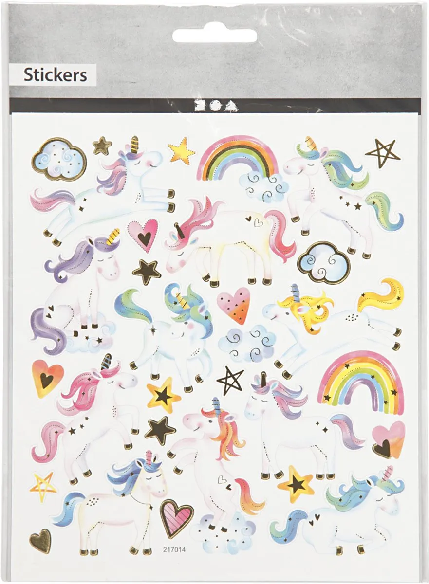Creativ Company Stickervel Eenhoorn 15x16,5cm - Regenboog