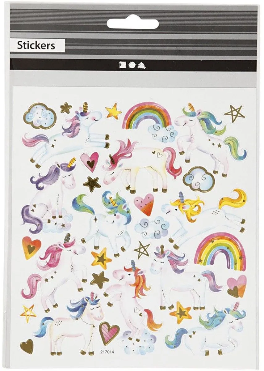 Creativ Company Stickervel Eenhoorn 15x16,5cm - Regenboog