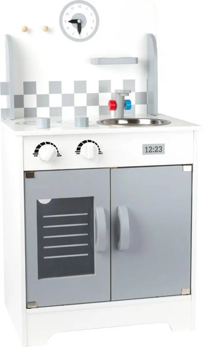Small Foot Houten Speelkeuken met Wandklok - Grijs