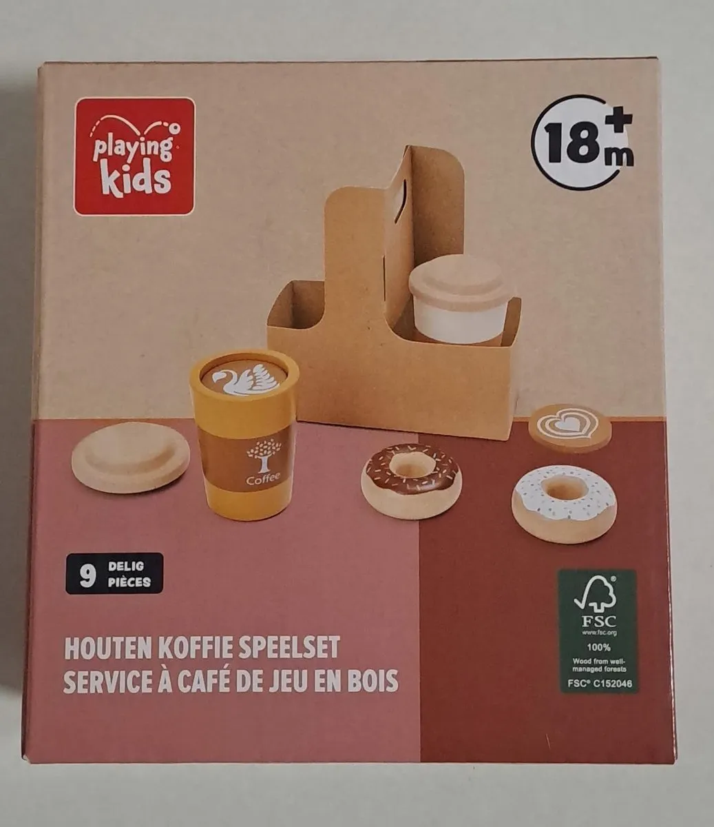 Playing Kids Houten Koffieset 9-delig