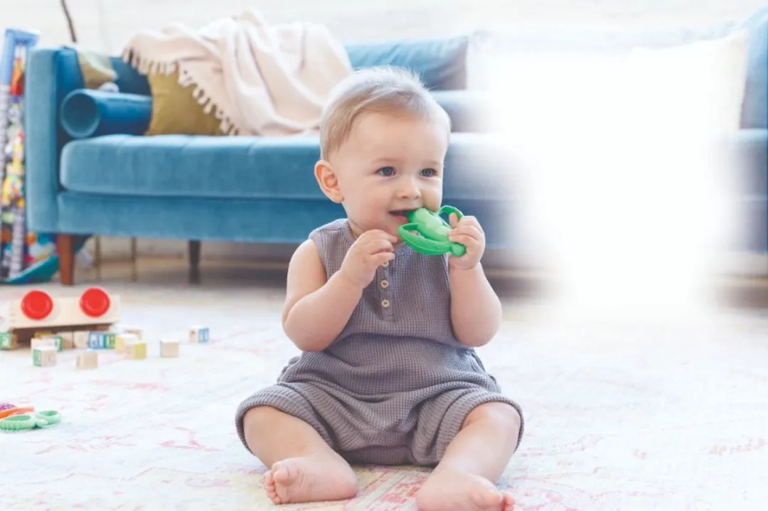 Infantino Lil' Nibbles Boon Siliconen Bijtring BK-316577 - Groen