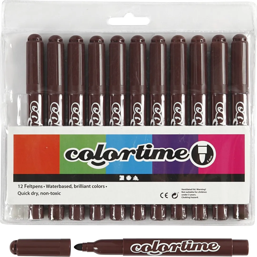 Colortime Stiften 5mm Donkerbruin - 12 Stuks