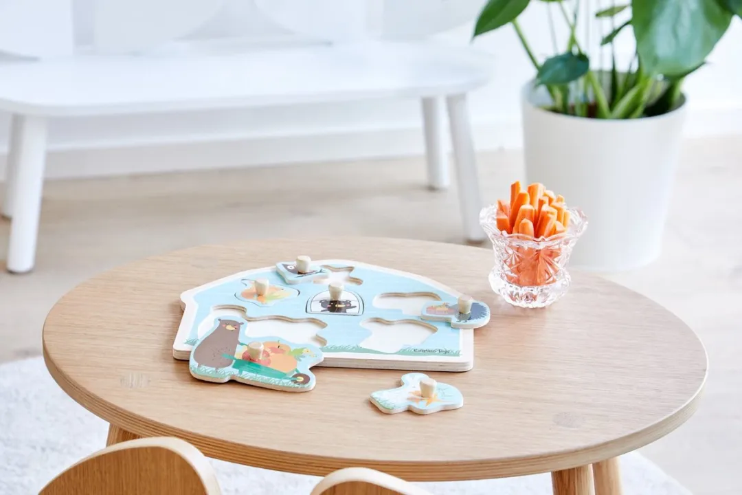 Barbo Toys Houten Pegpuzzel Bosfiguren 6-delig - Multicolor