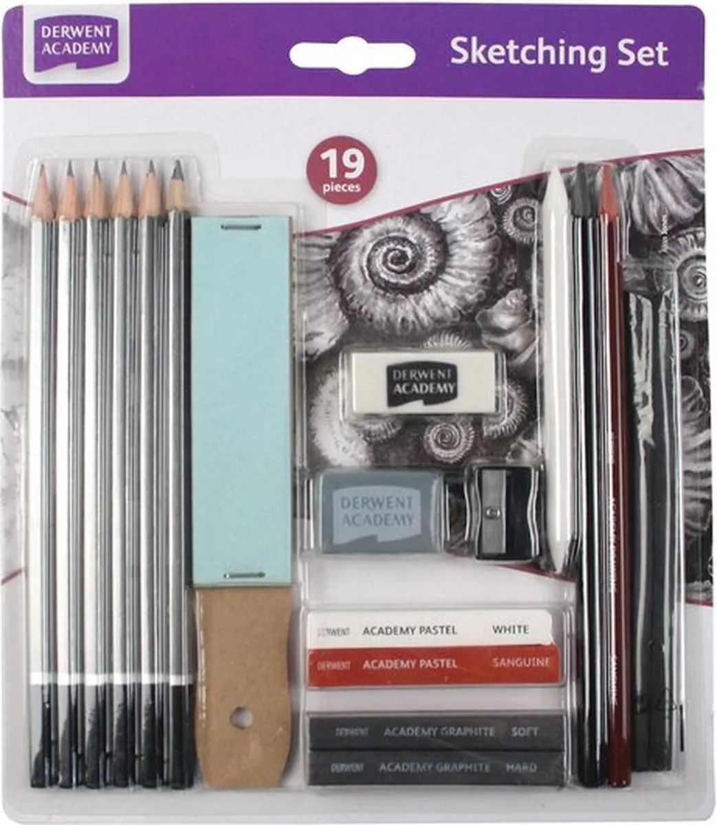 Derwent Academy Schetsset Grafiet - 19-delig