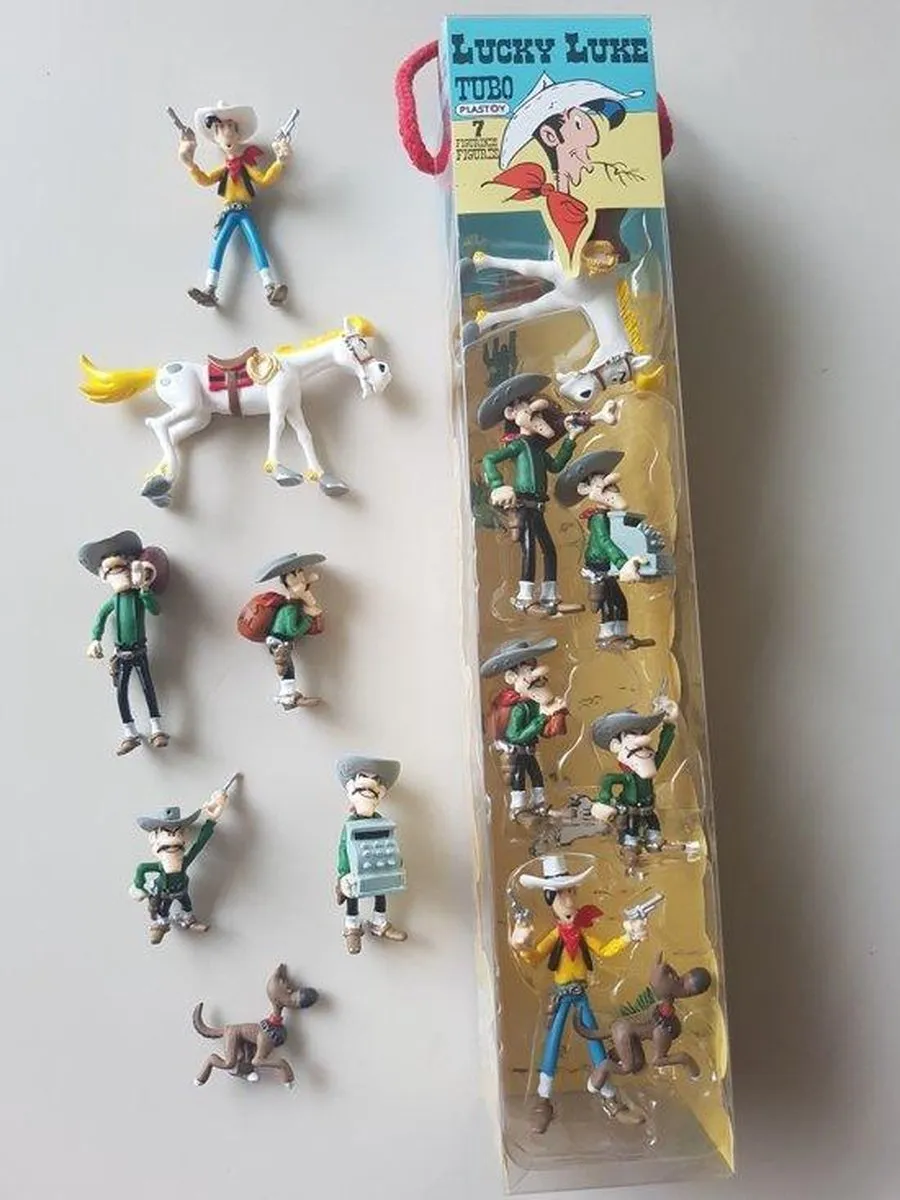 Plastoy Lucky Luke Mini Figure 7-Pack - 10cm - Multicolor