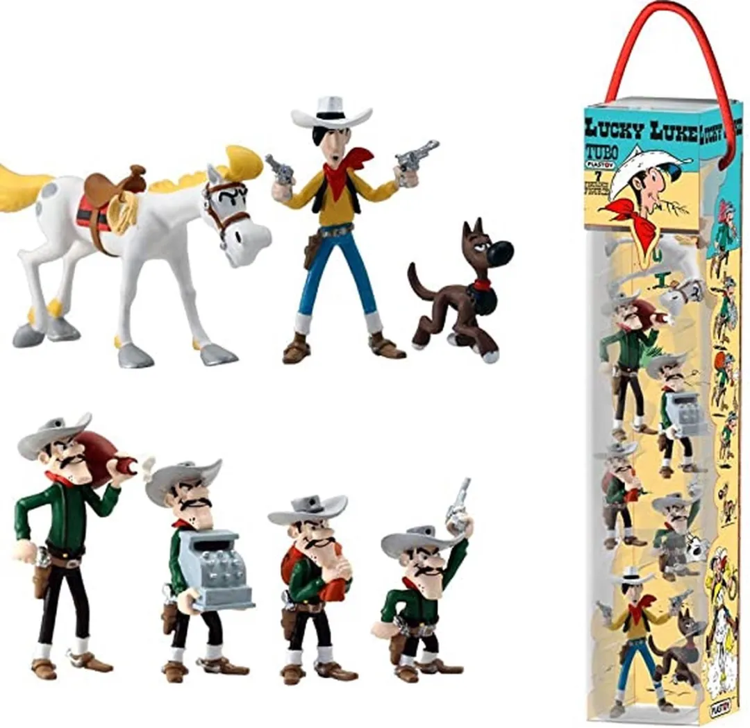 Plastoy Lucky Luke Mini Figure 7-Pack - 10cm - Multicolor