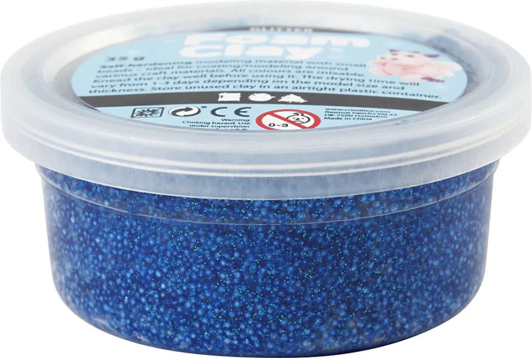 Foam Clay Blauw Glitter 35g