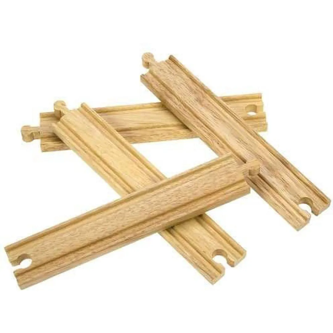 Bigjigs Rail Houten Treinbaan Rechts Stukken (4 Stuks)