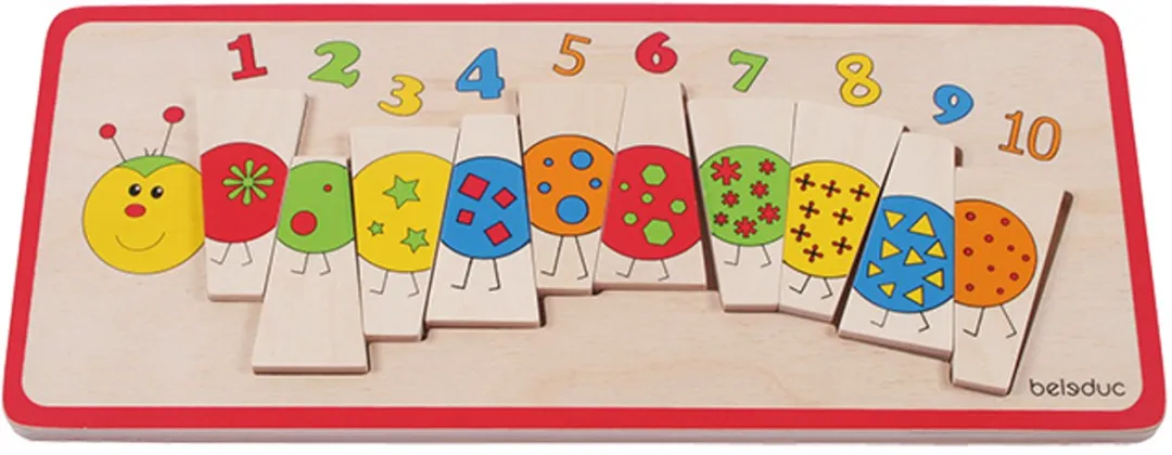 Beleduc Rups Puzzel Matching - 10 Stuks Multicolor
