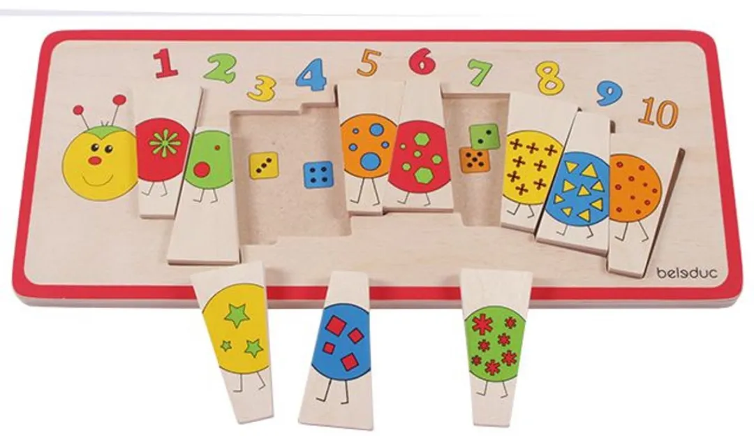 Beleduc Rups Puzzel Matching - 10 Stuks Multicolor