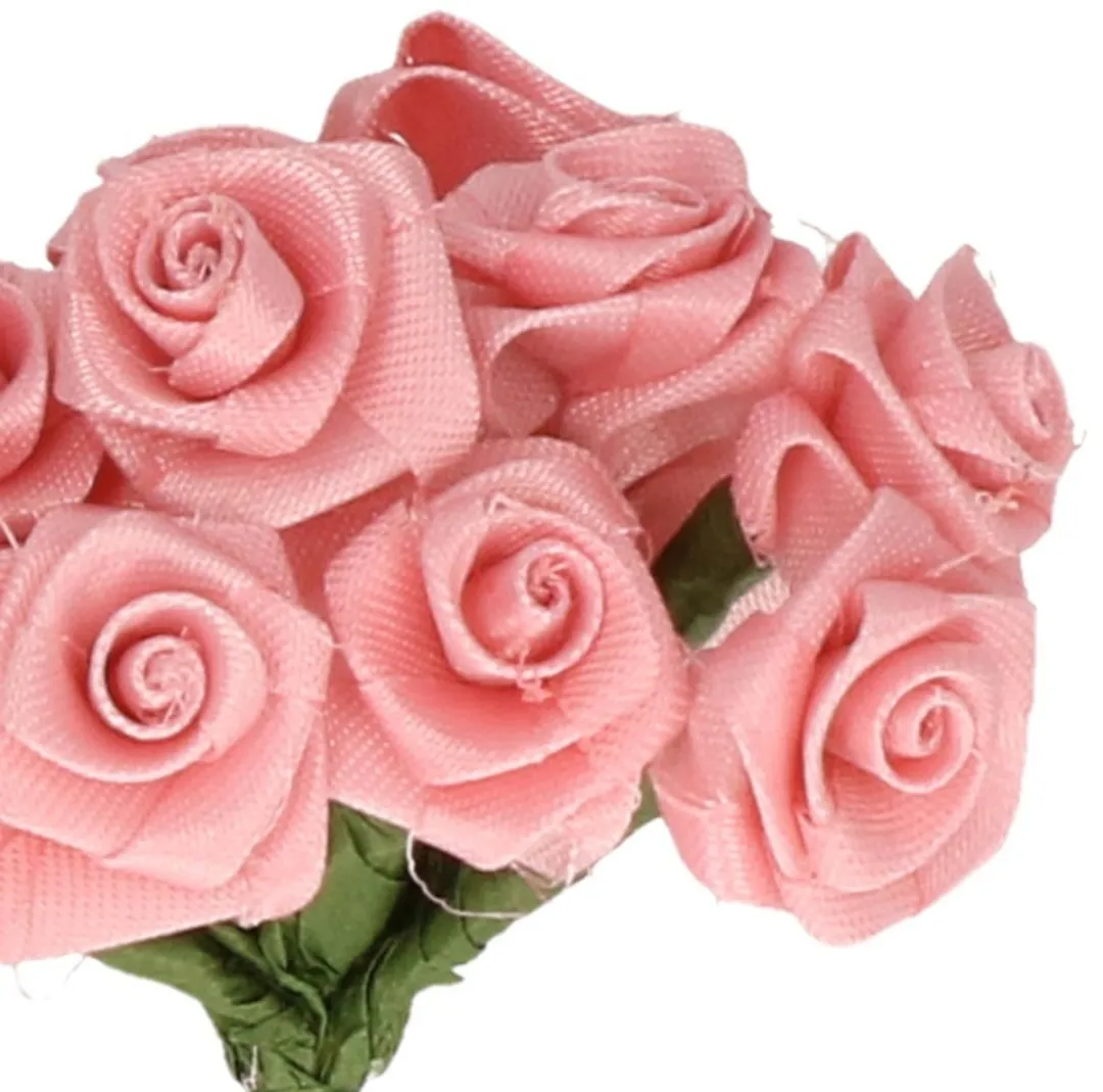 Rayher Decoratie Roosjes Satin - 72 Stuks - 12cm - Roze