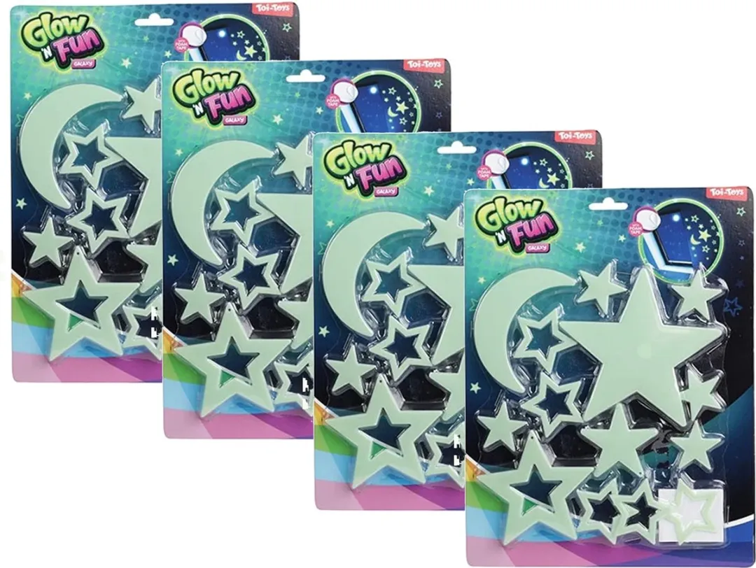 Toi-Toys Glow in the Dark Maan & Sterren Muur/Plafond Decoratie