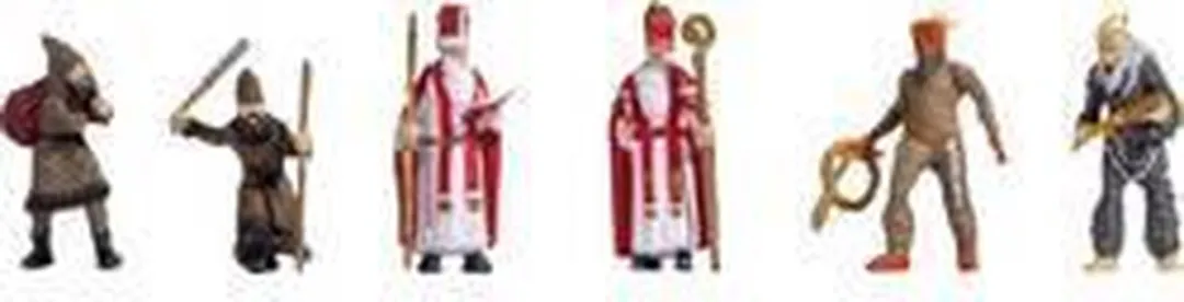 Noch Sinterklaas en Zwarte Piet Schaal H0 - Figuur - Rood/Bruin/Wit