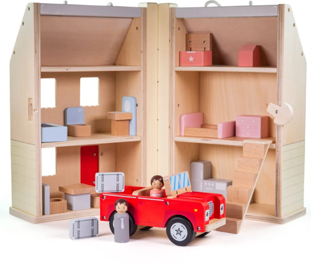 BIGJIGS Poppenhuis Multicolor - 13 Meubels 2 Poppen