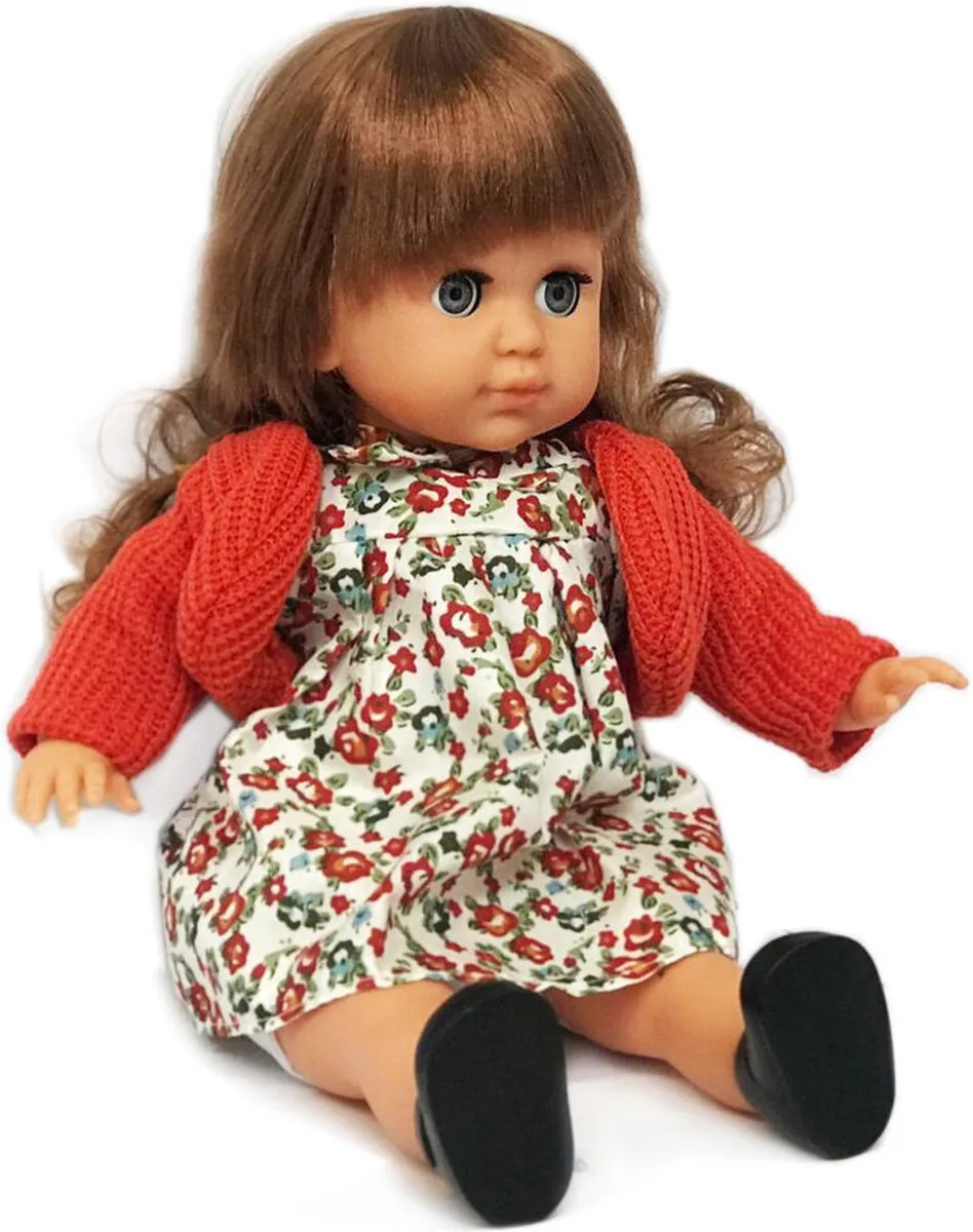 Nana pratende pop - Zachte knuffel pop - met geluid - 35CM