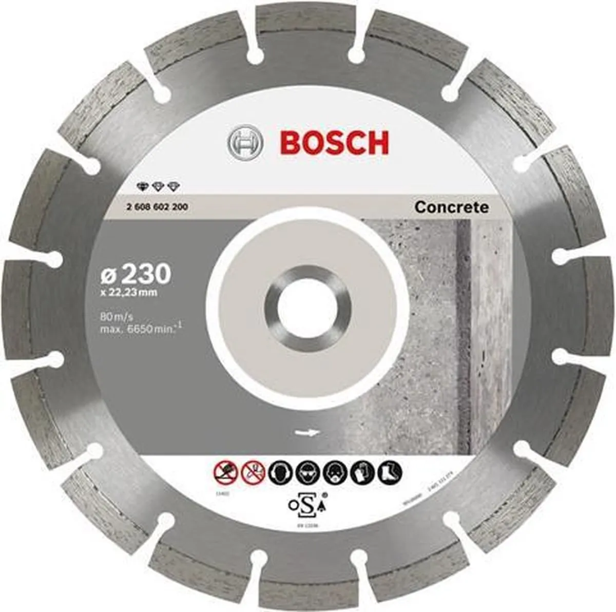 Bosch Diamantdoorslijpschijf Standard 230mm - Beton - 22,23mm as - afbeelding 6 van 6