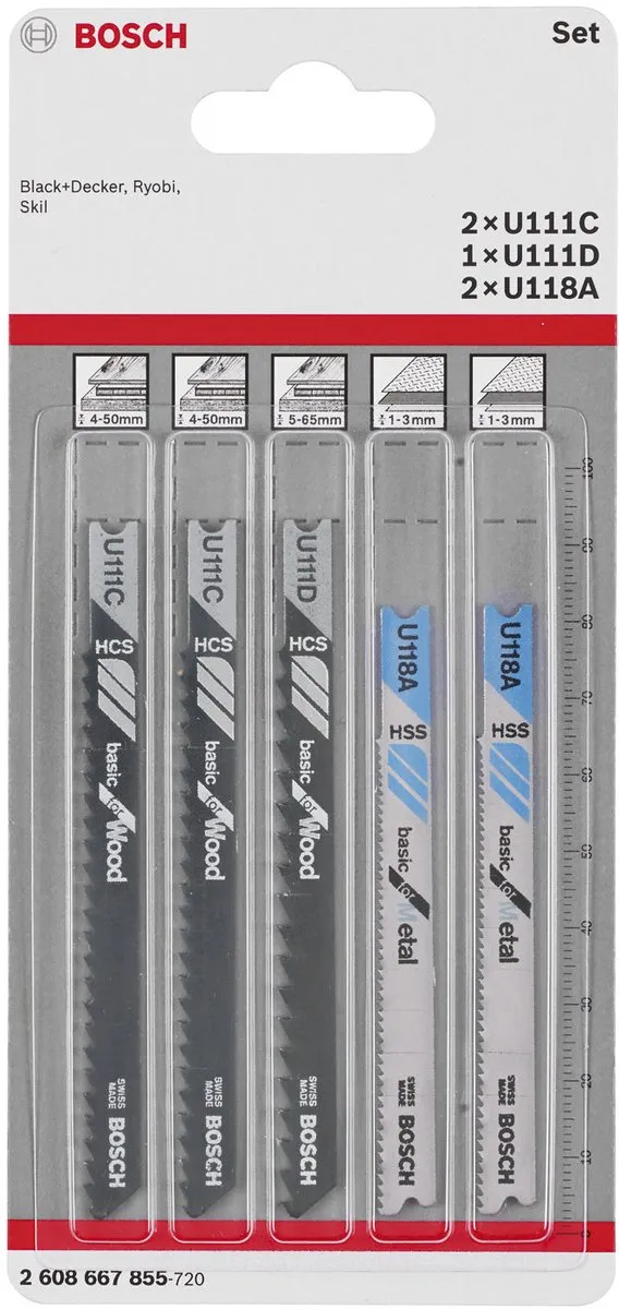 Bosch Set U-Shank 5 Stuks