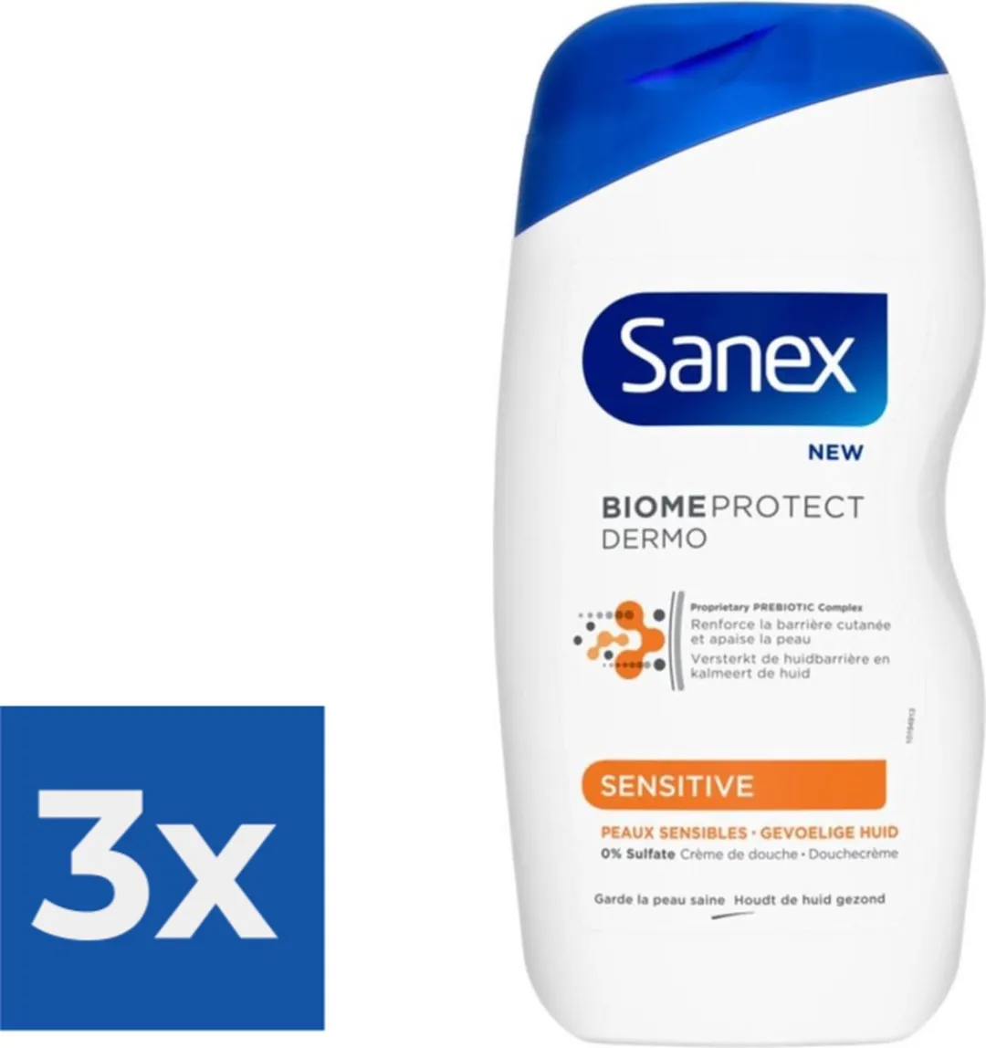 Sanex Dermo Sensitive Douchegel 500ml - 3 Stuks