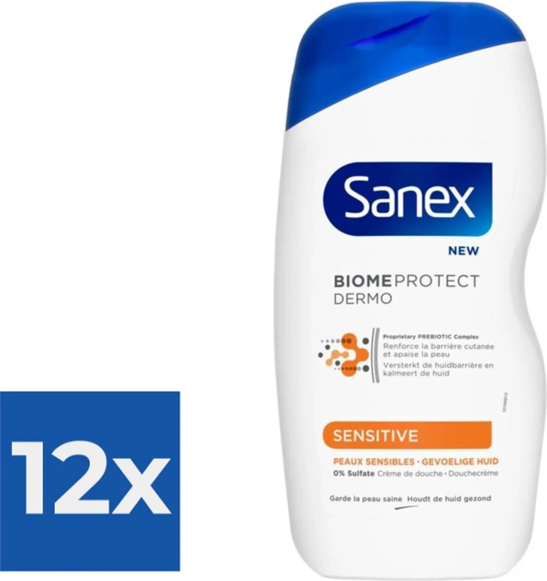 Sanex Dermo Sensitive Douchegel 500ml - 12 Stuks