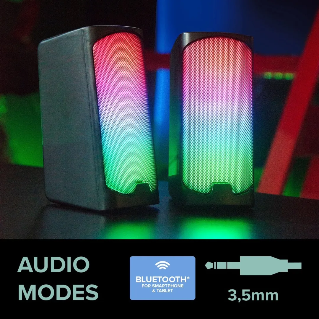 Speedlink TONOS RGB Gaming Stereo Speaker SL-810009-BK - Zwart - afbeelding 6 van 6