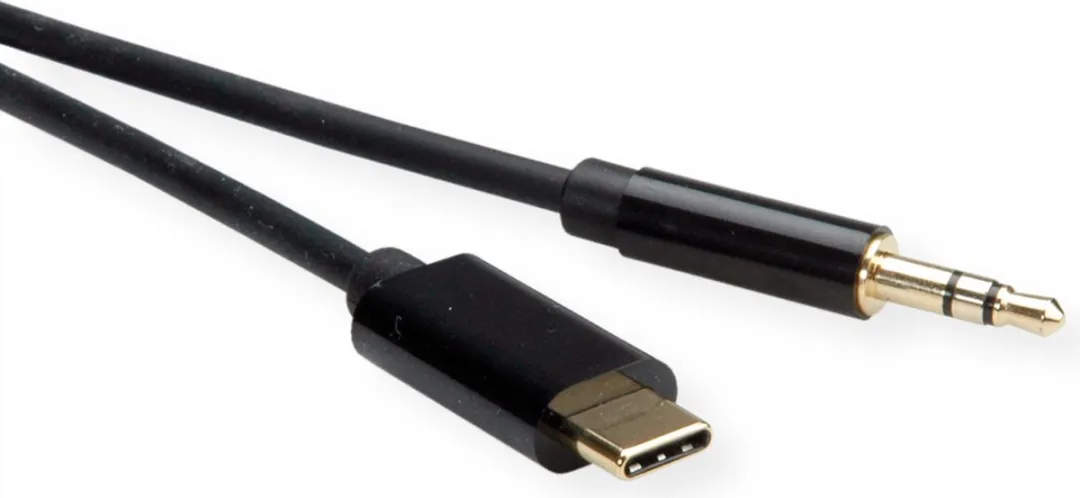 ROLINE Adapter Kabel USB Type C - 3.5mm Audio, Male/Male, zwart, 3 m