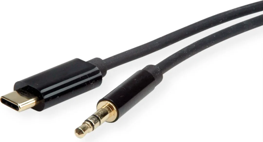 ROLINE Adapter Kabel USB Type C - 3.5mm Audio, Male/Male, zwart, 3 m