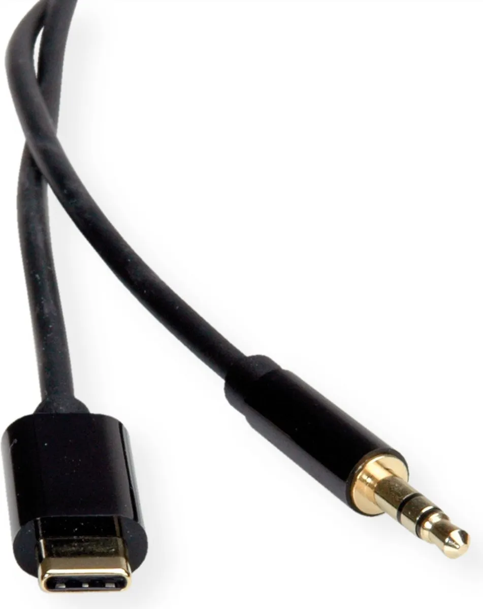 ROLINE Adapter Kabel USB Type C - 3.5mm Audio, Male/Male, zwart, 3 m