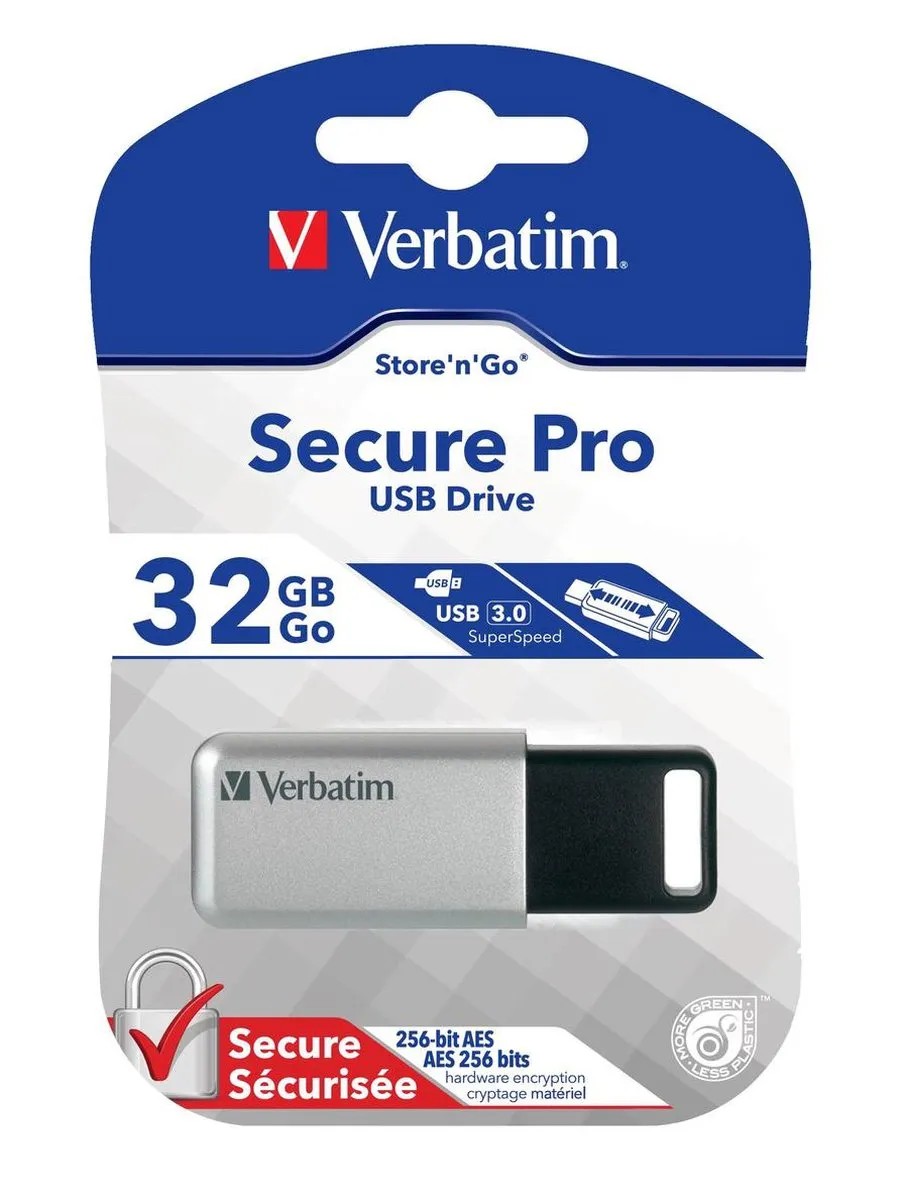 Verbatim Secure Data Pro 98665 USB-stick 16GB - Zilver-zwart