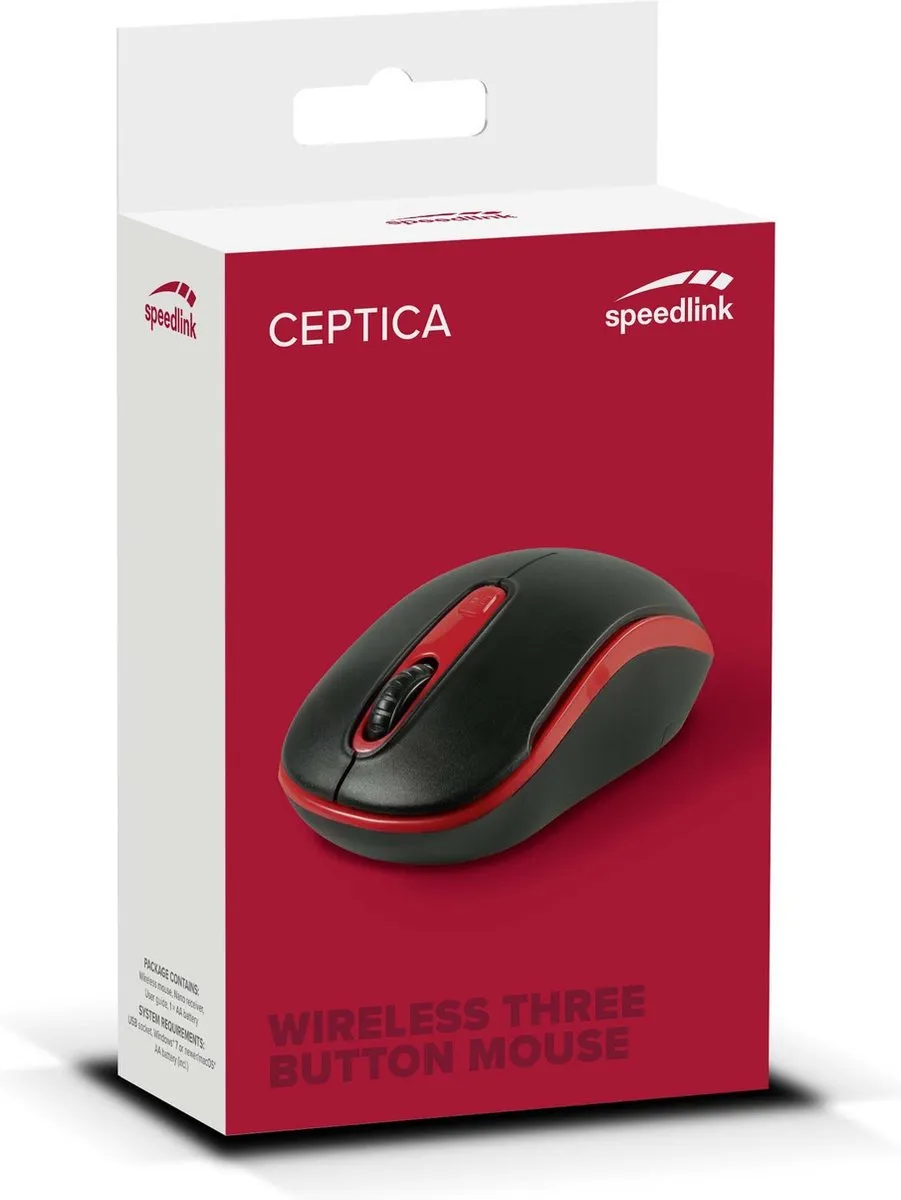 Speedlink Ceptica SL-630013-BKRD Draadloze Muis - Zwart/Rood