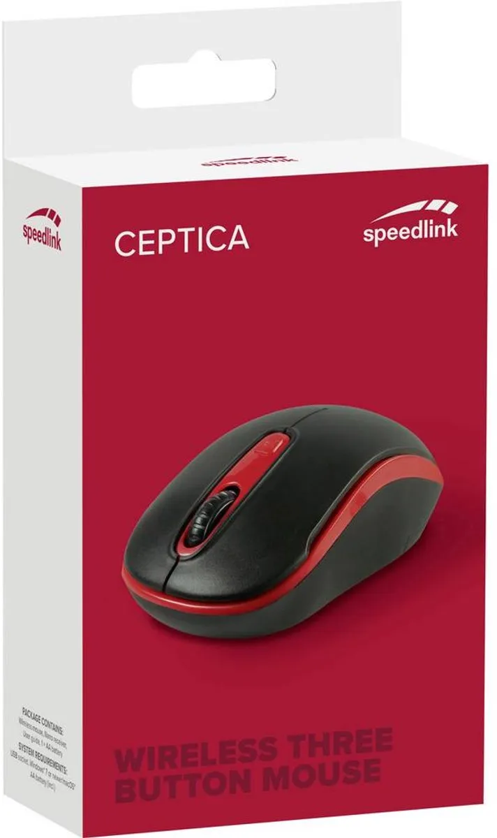 Speedlink Ceptica SL-630013-BKRD Draadloze Muis - Zwart/Rood - afbeelding 6 van 6