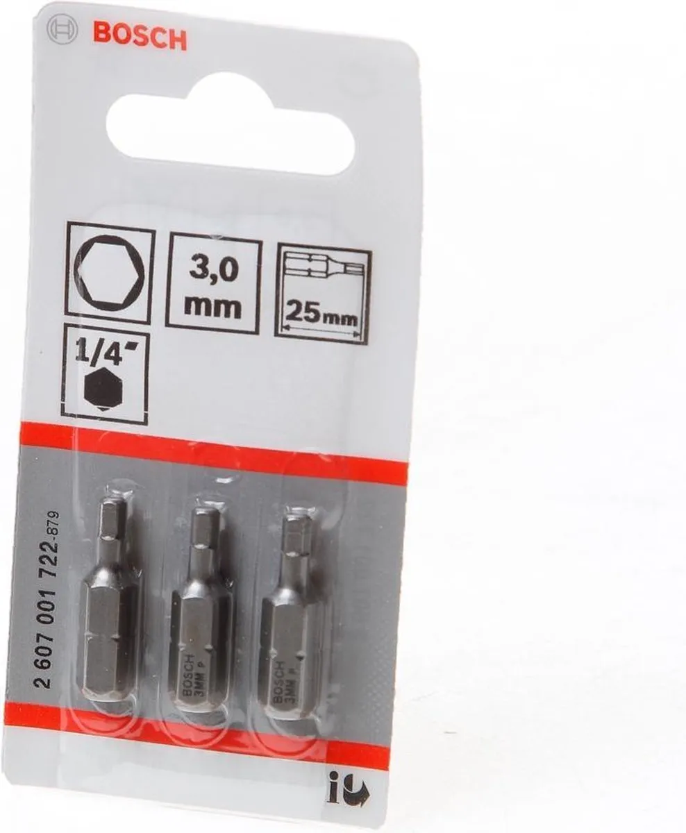 Bosch BIT 1/4" H-Tors/IS 3 - 3 Stuks