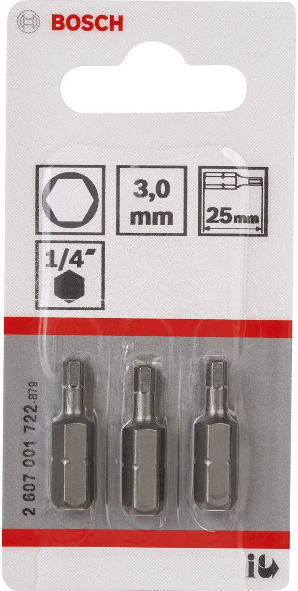 Bosch BIT 1/4" H-Tors/IS 3 - 3 Stuks