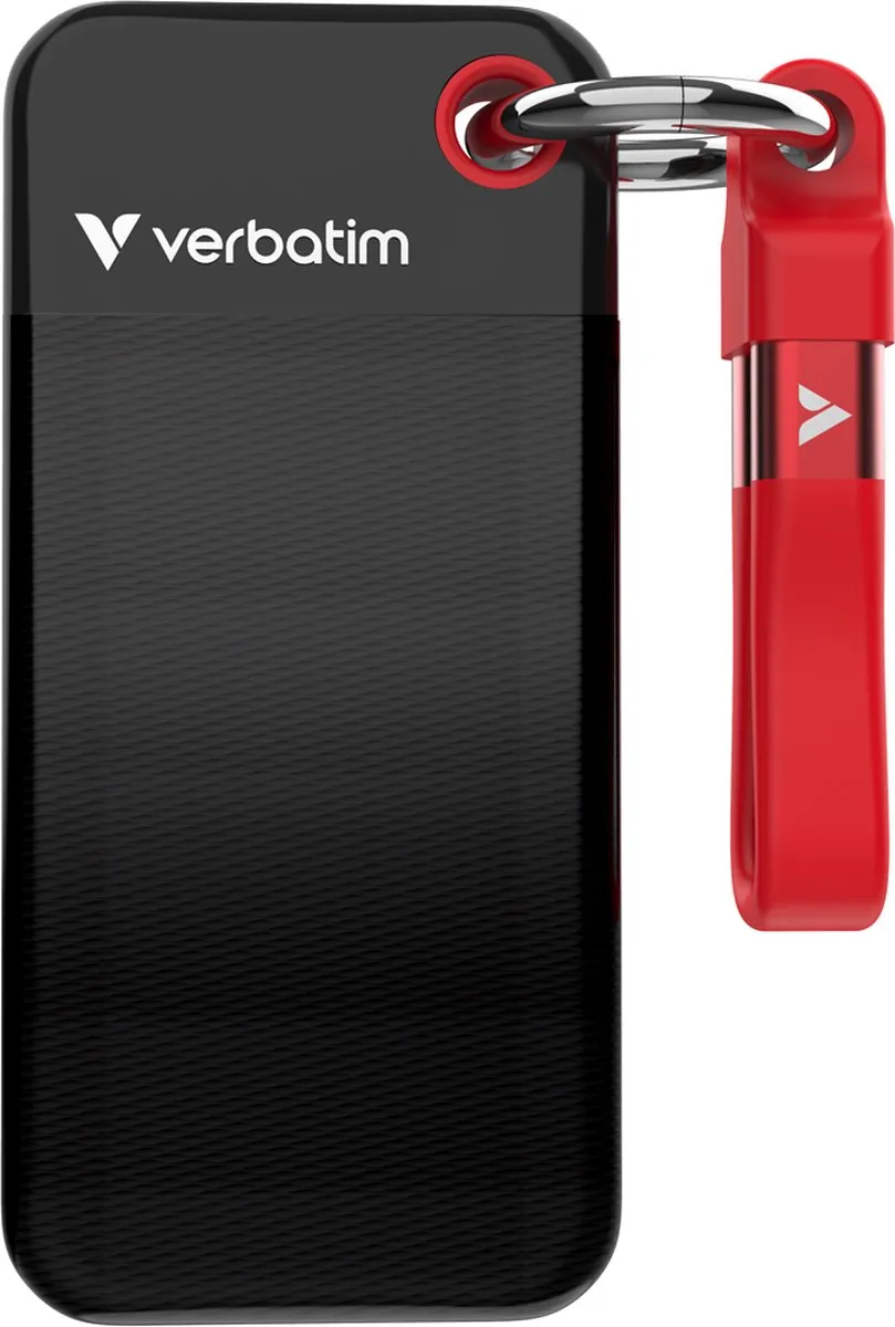 Verbatim Pocket SSD USB 3.2 Gen 2 1TB Zwart/Rood