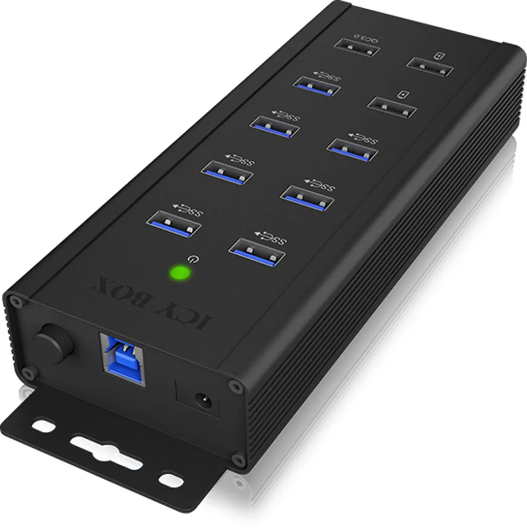 Icy Box IB-HUB1703-QC3 USB 3.0 Hub - 7 Poorten Zwart