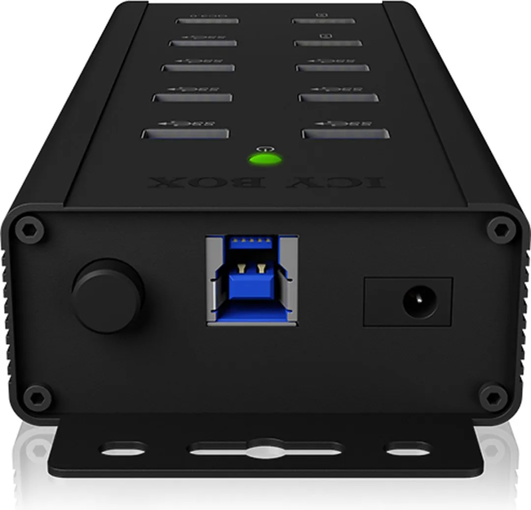 Icy Box IB-HUB1703-QC3 USB 3.0 Hub - 7 Poorten Zwart